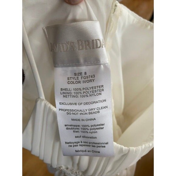 David's Bridal Full Length Ivory Dress - Picture 6 of 8